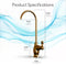 The Curvy Classic Series Water Faucet in Brushed Bronze features labeled measurements: overall height 10.7 in (27.18 cm), spout reach 4.7 in (11.94 cm), base height 3.7 in (9.4 cm), and width 1.4 in (3.56 cm).