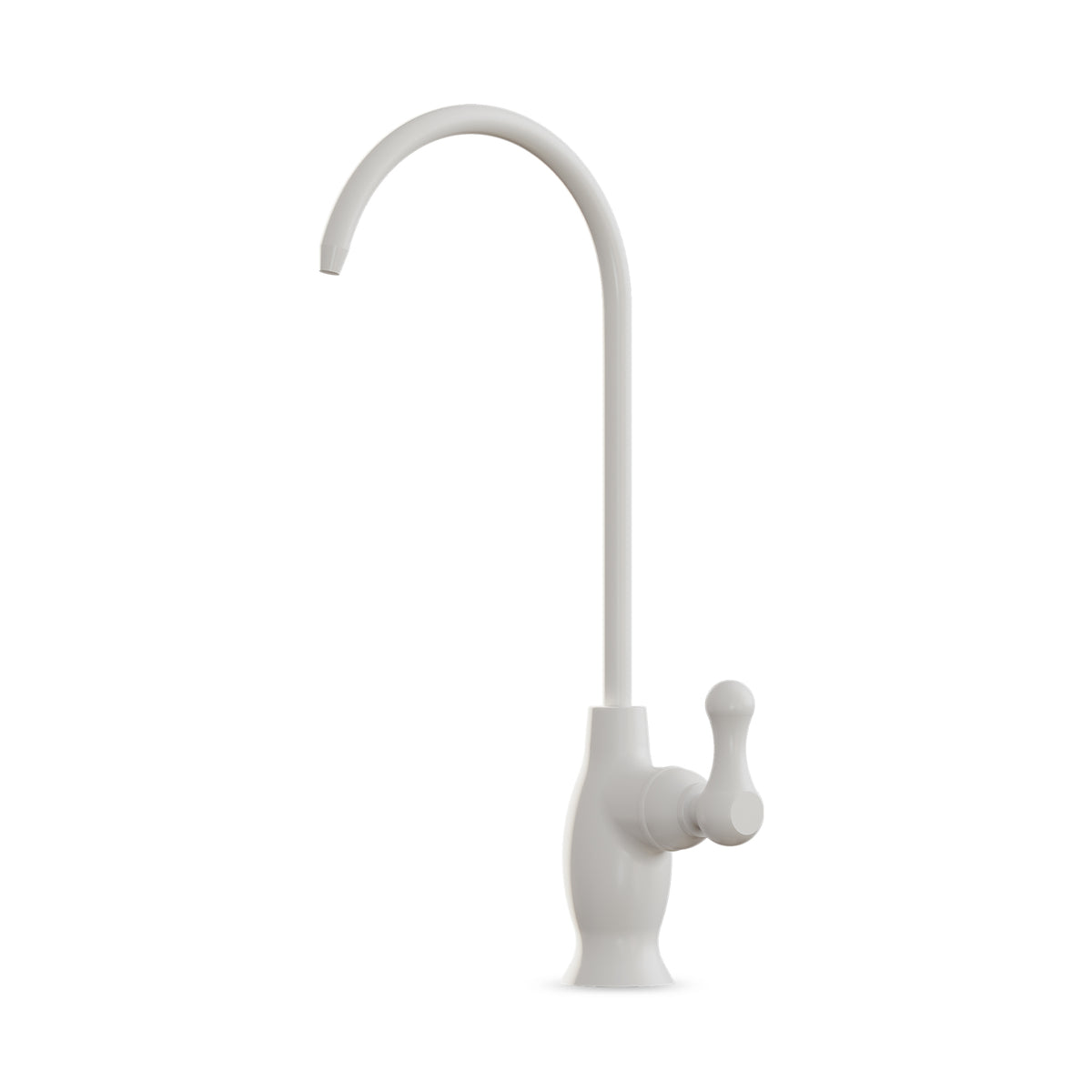 The Curvy Classic Series Water Faucet-White features a white, curved design with a single lever handle and stands upright against a plain white background.