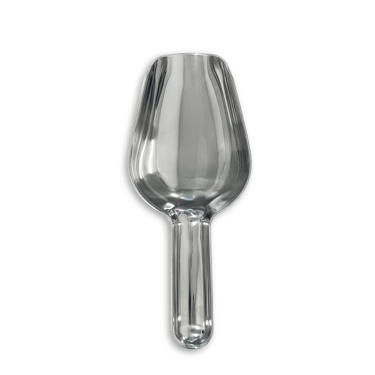 Silver Metal Ice Scoop for 740I Countertop Ice Machine on white background.