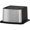 The Water Cooler Base - 530 Series Bottled & Bottleless Water Cooler features a sleek, modern, rectangular stainless steel design with a black top and base.