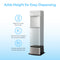 The Water Cooler Base for 730 Series Bottled & Bottleless Water Coolers features a seamless, brushed stainless steel design, added height for easy dispensing, and enhanced stability—all highlighted with clear icons and text.