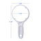 The 10 Inch White Filter Housing Wrench features a round opening for tightening or loosening RO filtration system housings, measures 9.5" long by 5" wide, and has blue measurement lines on a plain white plastic body.
