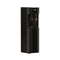 A black, freestanding bottom load water dispenser from the 300 Series features two taps for hot and cold water, front panel indicator lights, and a child safety lock for added peace of mind. The product name is Black Bottom Load Water Dispenser – 300 Series.