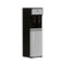The Stainless Steel Bottom Load Water Cooler - 300 Series features hot and cold taps, a black stainless steel finish, Brio logo, child safety lock, and a bottom-loading compartment for your water jug.