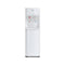 The White Bottom Load Water Cooler - 300 Series features hot and cold taps, indicator lights, a child safety lock, and a Brio logo on the front, displayed against a plain white background.