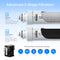 Two water filters with cutaway views are featured for the Bottleless Countertop Water Dispenser - Model 520: one labeled Sediment, displaying a white filtering layer, and the other Carbon Block, shown with a black layer. Icons beneath indicate contaminants filtered—including chlorine, tastes, and odors. This system is ideal for use in a top load water dispenser or a hot and cold water cooler with stainless steel reservoirs, ensuring clean and refreshing hydration.