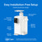 The 2-Stage Countertop Water Dispenser - SIMPL Series offers a self-cleaning UV system, touch controls, 8.5" dispensing height, magnetic drip tray, refillable 2.5L BPA-free tank, 2-in-1 filter, and easy setup without installation.