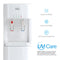 The 3-Stage White Bottleless Water Cooler - 300 Series dispenses instant hot/cold water, features touchless no-contact dispensing, UV Care, self-cleaning technology, and advanced 3-stage filtration for purified hydration.