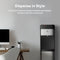A modern office corner features a desk, computer, chair, and a sleek black and silver 3-Stage Bottleless Water Filtration Dispenser - 430 Series. Text above highlights the dispenser’s stylish design and premium features, including its bottleless water cooler system and advanced 3-stage filtration that delivers clean, great-tasting hydration.