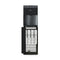 The Reverse Osmosis Black Stainless Bottleless Water Cooler – Moderna 720 features an open front panel that reveals four vertically arranged white water filter cartridges inside. This dispenser utilizes advanced reverse osmosis filtration technology and includes a digital display at the top.