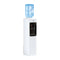 Introducing the White Top Load Water Cooler - 320 Sim Series, a white hot and cold water dispenser with a large blue top-loading water jug and dual spouts for easy access to both hot and cold water.