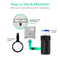 Diagram of the Single Stage Whole House Filtration System - 10" Heavy Metals, wall-mounted with standard 1-inch connections, GAC KDF filter, twist-off housing, pressure gauge, and filter housing wrench for easy use and maintenance.