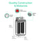Diagram of the 2-Stage Whole House Filtration System - 20" Heavy Metals featuring accurate gauges, a simple pressure release button, stainless steel frame, and sediment filter. Dimensions: 30.61"H x 8.77"D x 16.19"W.