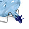 A close-up of the 48MM Dark Blue Screw Top Valve Display Package resting on a metal stand, featuring a blue plastic spigot for easy water dispensing.