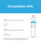 A white NSF-certified 6026A Refrigerator Filter is upright on the right, beside a list of compatible models—BOSCH 640565, AP3961137, 1257074, LNDESIT 640565—against a blue and white backdrop.