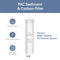 The SIMPL PAC Sediment Filter fits Brio SIMPL tankless RO systems (TROM600STD, TROM800STD). It offers 3-stage filtration—sediment, carbon, and VOC removal—with an easy quick-change design and a lifespan of up to 3,600 liters or 12 months.