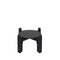 A compact, round Crock Water Dispenser Wood Stand in black, measuring 8 inches and featuring four sturdy solid wood legs with upward-pointing accents at each corner, displayed against a plain white background.