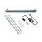 The UV-C Ultraviolet Light - 10 GPM whole house system includes stainless steel housing, rods, two white mounting clips, a black power supply and sensor, and two small rubber O-rings—delivering chemical-free water treatment.