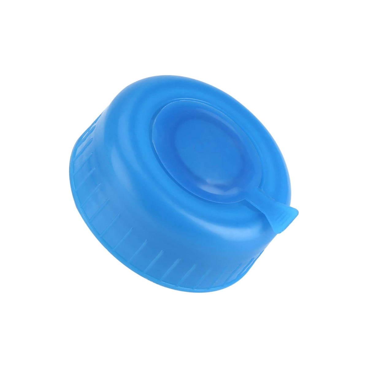 blue screw cap for 5 gallon water bottle on white background.
