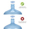 The image shows Snap-On Crown Top Water Bottle Caps (48-Pack) fitting a 55mm crown top bottle (green check) but not a screw top (red X). Text highlights food grade plastic and leak-proof performance.