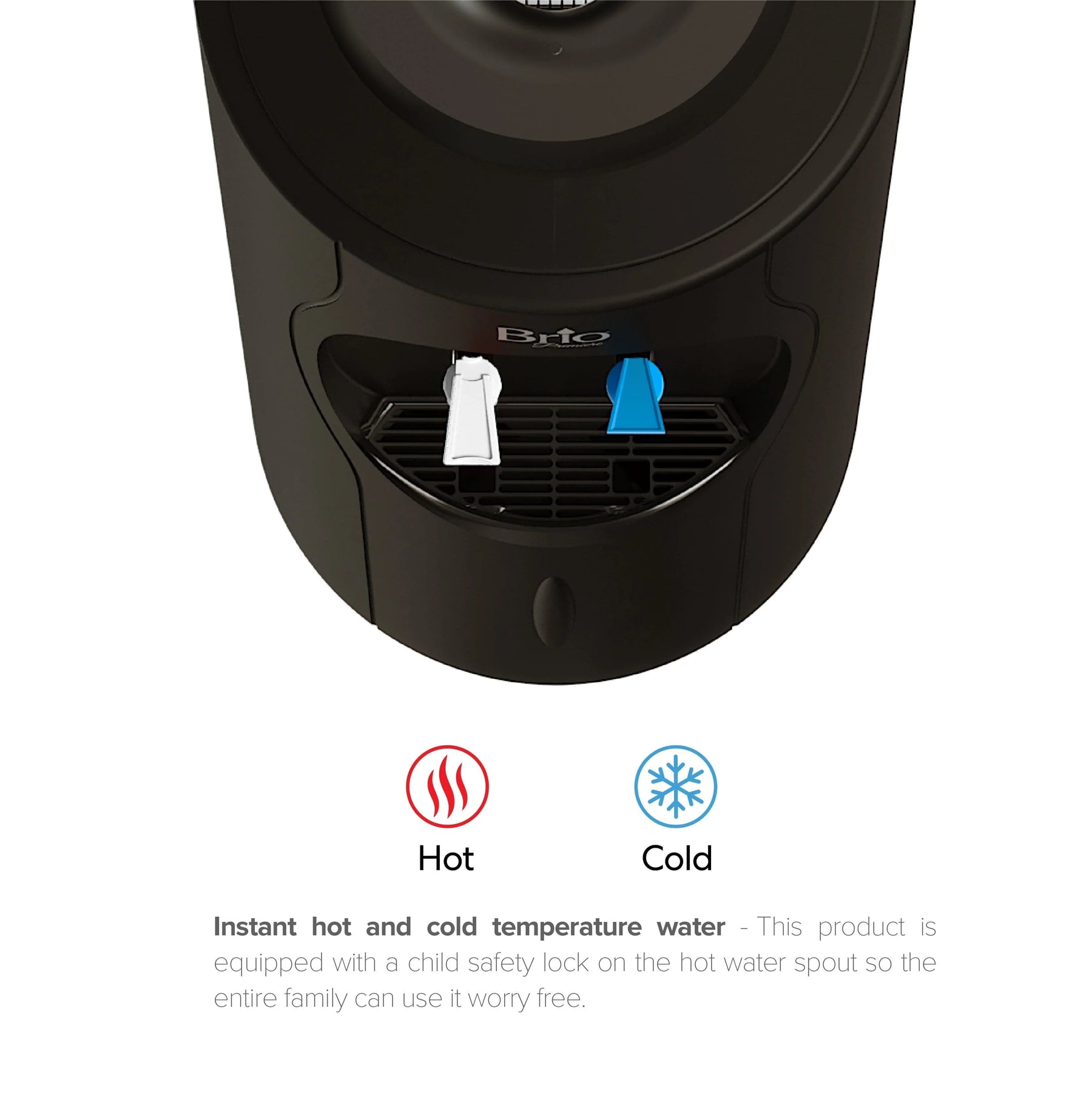 Room Temp and Cold Water Dispenser Cooler Top Load, Cook and Cold, Black, Brio Premiere - water cooler