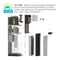 Exploded view of the 2-Stage Filtered Water Dispenser - 520 Series showing internal components and UV CARE™ device, with text stating that UV CARE™ automatically sanitizes the stainless steel cooler for clean water.