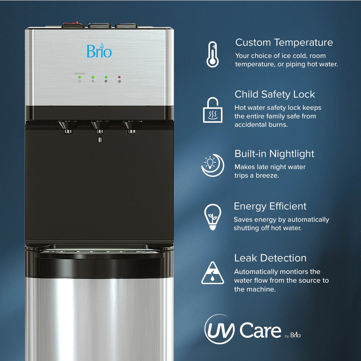Brio 500 Series 4-Stage Reverse Osmosis Bottleless Water Cooler Stainl