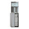 A Touchless 4-Stage Reverse Osmosis Bottleless Water Cooler – Moderna Series, shown in silver with a digital display and its front panel open to reveal two filter cartridges inside the lower compartment.