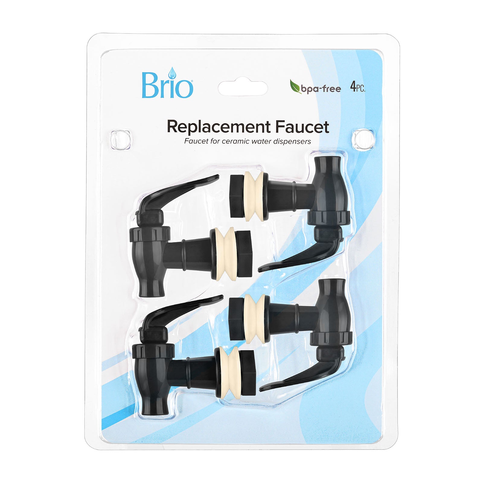Brio Water Dispenser Replacement Valves (4-Pack) – Multiple Colors, BPA-free and perfect for your porcelain water crock or water bottle dispenser.