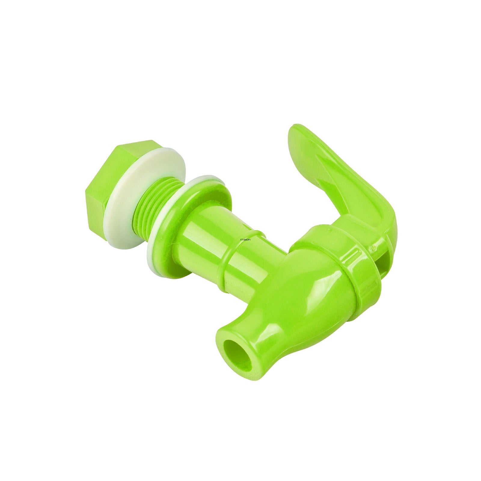 The Brio Water Dispenser Replacement Valves (6-Pack) in bright green feature a BPA-free plastic build, lever handle, and threaded connector—ideal for water bottle dispensers. Shown isolated on a white background.