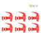 Six Water Dispenser Replacement Valves (6-Pack) in red with white washers, arranged in two rows of three on a white background. "6 PACK" text is at the top right. BPA-free, perfect for water crocks or bottle dispensers.