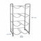 The Double Column 8-Bottle Storage Rack in gray offers a sleek storage solution with four shelves for up to eight bottles, measuring 43"H x 25.25"W x 13"L.