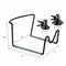 The Metal-Plated Water Bottle Stand - Black features a sturdy metal build, measures 6.5"H x 11"L x 7"W, and includes two black plastic screw cap valves (48mm & 55mm) in the top right corner for versatile use.