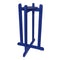 A 30″ Crock Water Dispenser Stand in blue, featuring four sturdy legs, a circular top, and crossbars for stability. Crafted from solid wood, this stand offers a simple, modern design that saves space and provides reliable support.