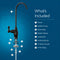 Illustration of the Classic Series Water Faucet -Matte Black with numbered, labeled installation parts: rubber O-ring, 45mm base, rubber washer, locking nut, two locking clips, 1/4 quick connect, and 1/4 PE tubing.