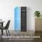 A tall, black Ice Maker + Water Dispenser Cooler Base - 320 Series stands in a modern dining room, shown as 52.8" high with a 9.5" riser for comfort. Text: Elevated Design for Daily Comfort.