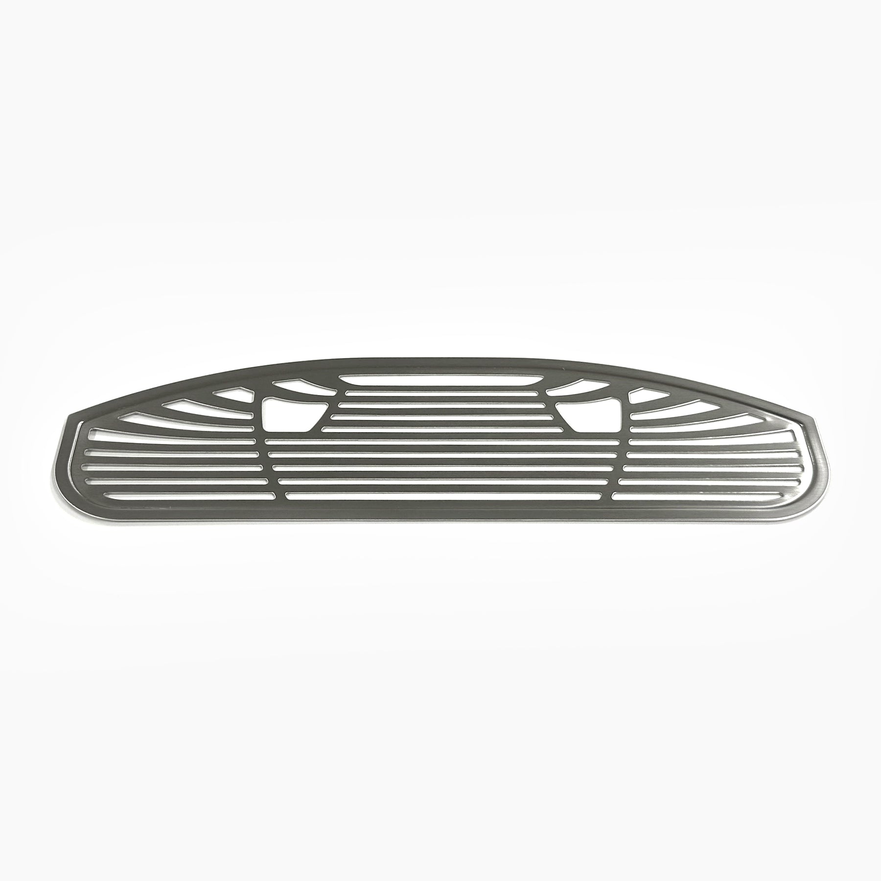 Drip Tray Cover 720 Ice Coolers, silver metal grille with horizontal slats and curved edges, model CLBL720SCIC, isolated on a white background.