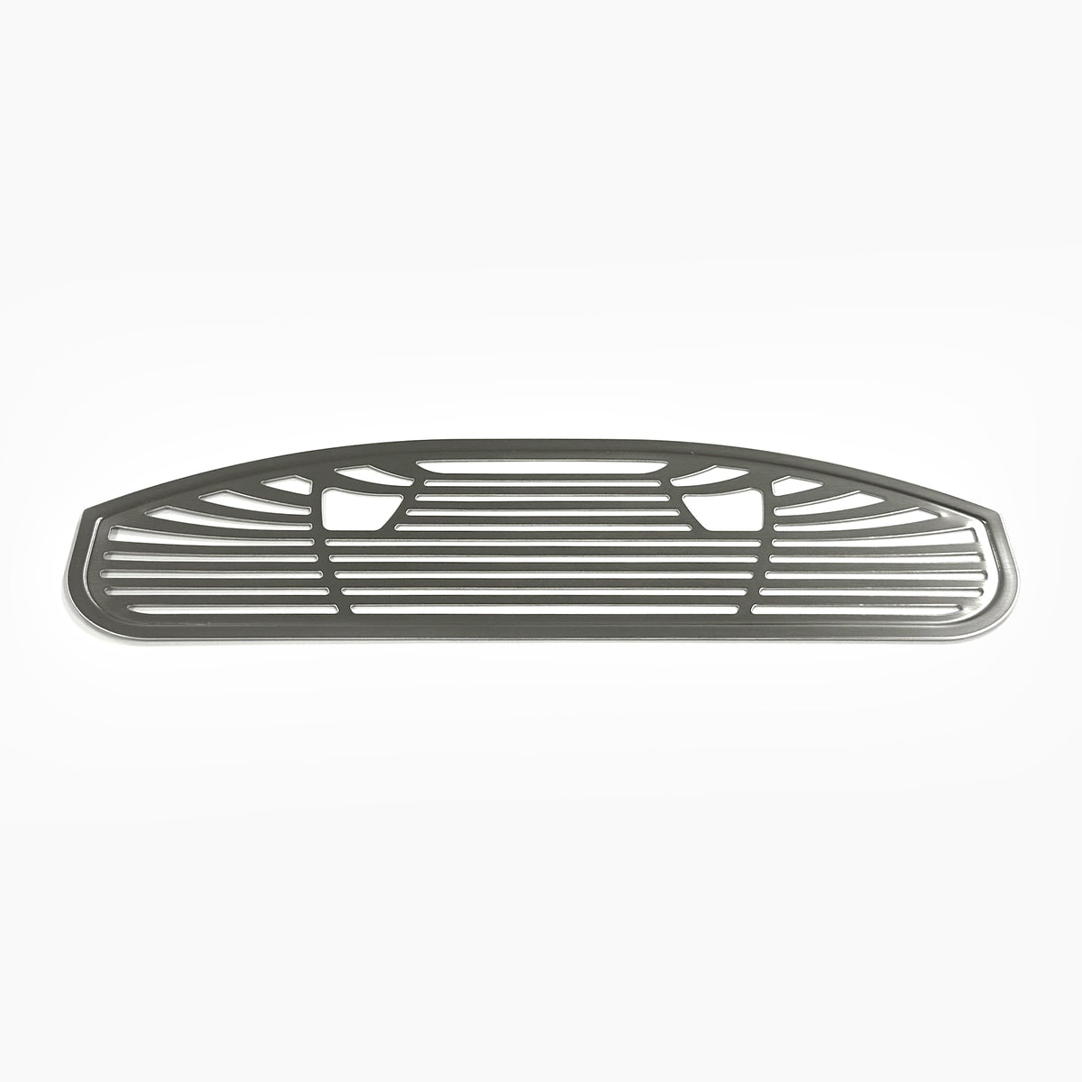 Drip Tray Cover 720 Ice Coolers, silver metal grille with horizontal slats and curved edges, model CLBL720SCIC, isolated on a white background.
