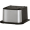 A square, stainless steel and black plastic Water Cooler Base for the 300, 400, 500, and 700 Series is shown with a flat base and rounded edges, photographed on a white background.
