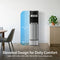 A water dispenser with a Water Cooler Base - 300/400/500/700 Series stands in a modern kitchen next to a table and plant. An arrow marks its 50.9-inch height, noting the extra 9.5 inches from the base for added elevation and comfort.
