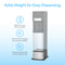 The Cooler Base For 420 & 520 Series Icemaker Dispensers is a tall, brushed stainless steel base that adds 9.5" of height for easier dispensing. It features anti-tip, slip-resistant stability, and a seamless design for a sleek look.