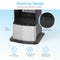 A product diagram shows front/rear brackets, a wide anti-tip base, slip-resistant feet, and an extra-secure bracketing kit for the Cooler Base for Water Dispenser - 745 Series, highlighting stability. Text: Stable by Design – Built to stay securely in place.