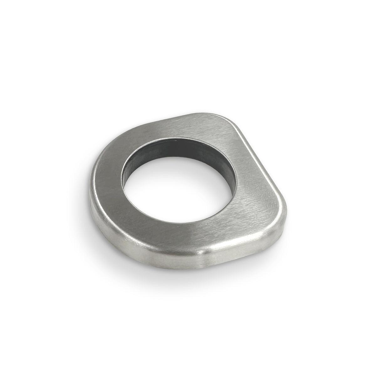 A metallic, oval-shaped Faucet Base for Digital Faucet (SKU ACFS1996), featuring a flat edge and large central hole, is displayed on a white background.