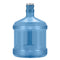 The Two Gallon Polycarbonate Plastic Reusable Water Bottle with Screw Cap is a large, impact-resistant blue bottle with a narrow neck, ideal for water dispensers. It stands upright against a white background.
