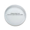 A white, circular 100mm screw cap with a smooth inner polyethylene foam liner—perfect for a Three Gallon Polycarbonate Plastic Refrigerator Bottle. The liner shows black text: "100MM SCREW CAP POLYETHYLENE FOAM CAP LINER.