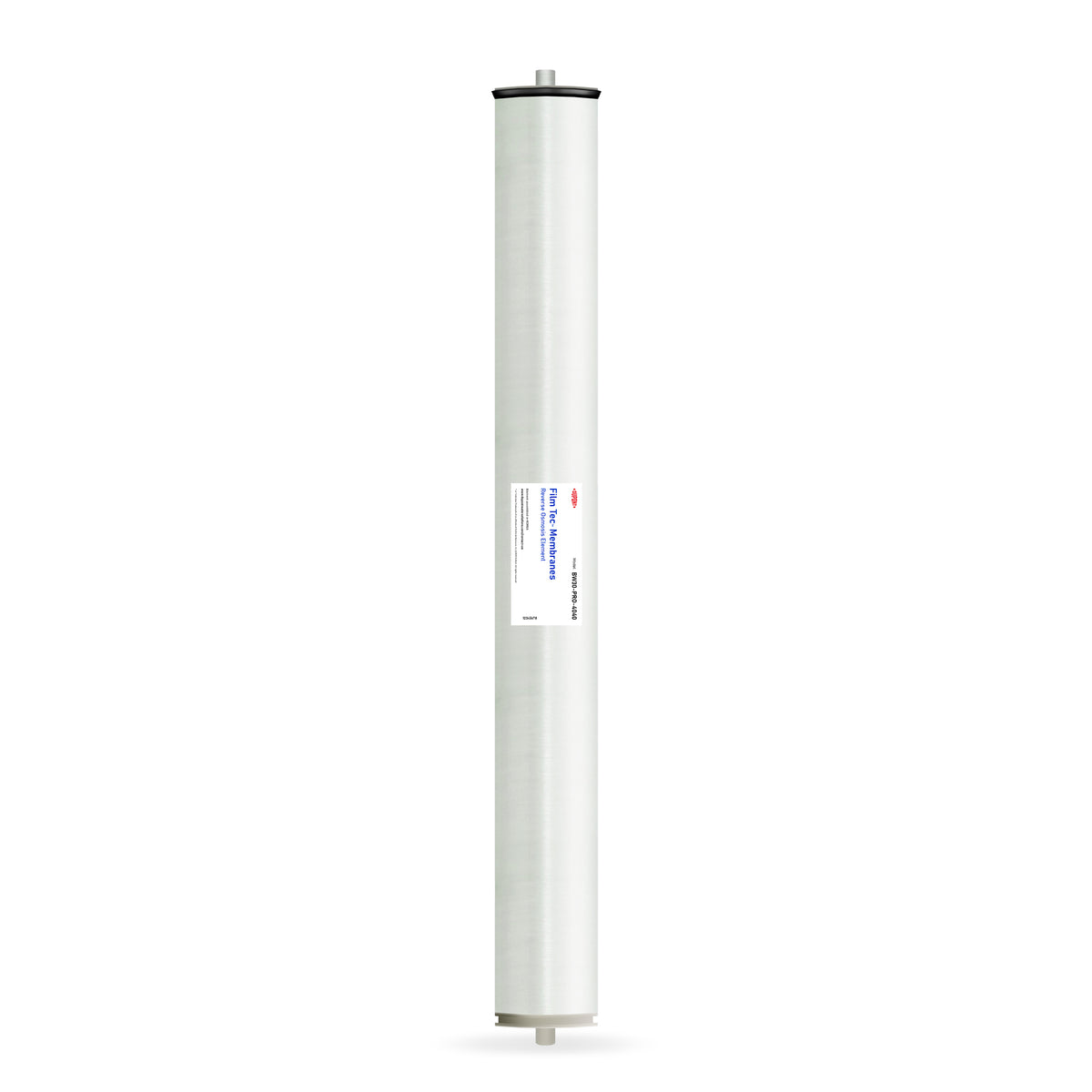 The DuPont FilmTec Commercial Reverse Osmosis Membrane 2600 GPD (Fiberglass) is a cylindrical, white RO membrane with a central label, shown vertically upright on a white background, designed for molecular-level water purification.