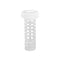 The 48MM No-Spill Cap Display Package for Screw Neck Water Bottles is a white, cylindrical, FDA-approved plastic filter cap with a grid structure and solid round top, shown against a plain white background.