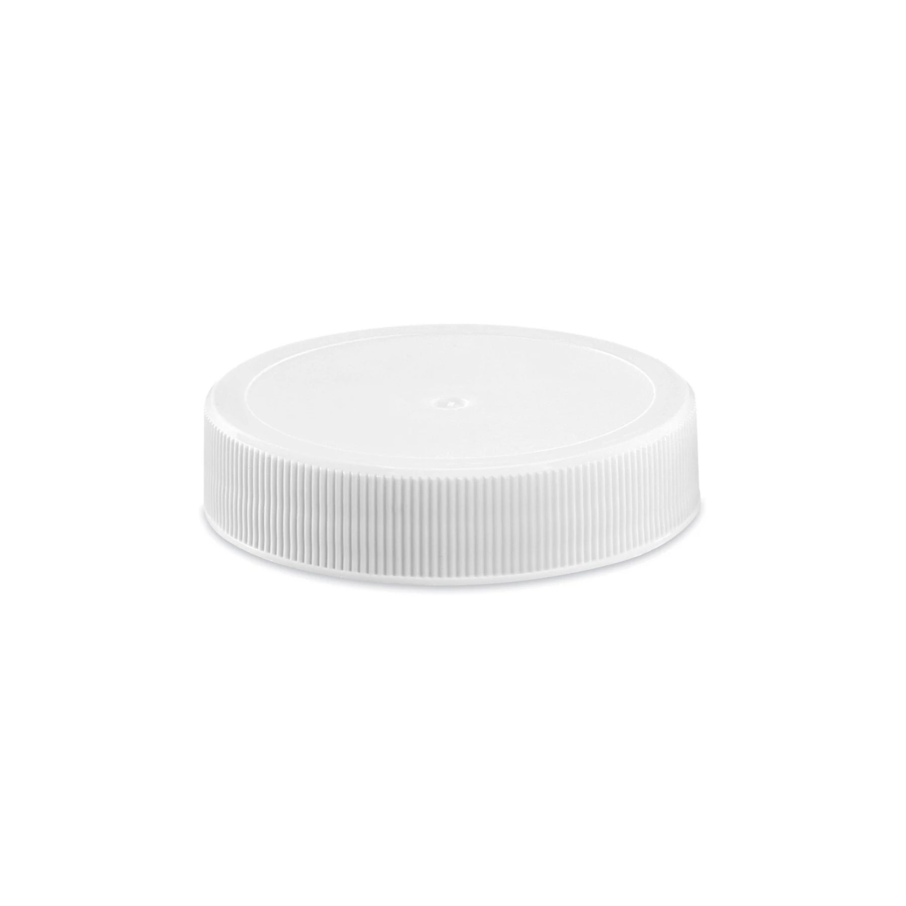 The 48MM Water Bottle Screw Cap is a plain white plastic cap with ridged sides, designed as a leak-proof replacement for water bottles, displayed on a white background.