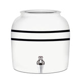 GEO Porcelain Ceramic Crock Water Dispenser - Black Stripe