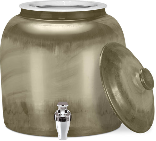 GEO Porcelain Ceramic Crock Water Dispenser - Moss Green